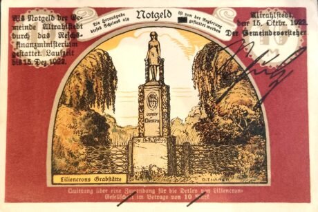 Аверс банкноты 10 znaczków Detlev v. Liliencron Gesellschaft (Niemcy) 1922