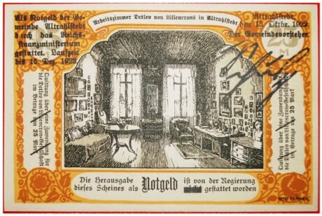 Аверс банкноты 25 marek Detlev przeciwko Liliencron Gesellschaft (Niemcy) 1922