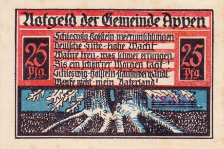 Реверс банкноты 25 fenigów (Niemcy) 1921