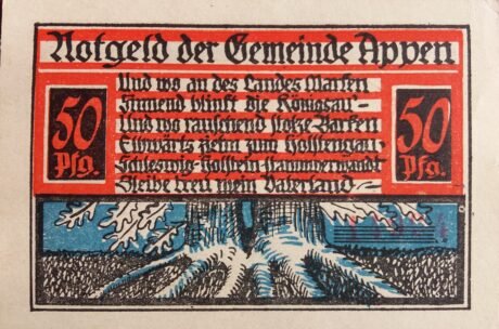 Реверс банкноты 50 fenigów (Niemcy)