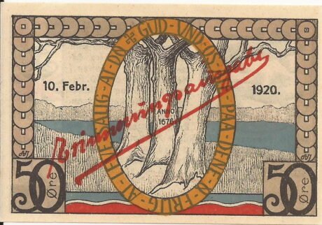 Реверс банкноты 50 fenigów (Niemcy) 1920