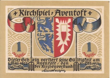 Аверс банкноты 1 marka (Niemcy) 1921