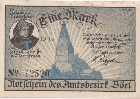 Аверс банкноты 1 marka (Niemcy) 1920