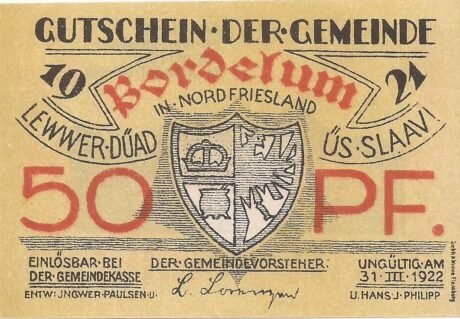 Аверс банкноты 50 fenigów (Niemcy)