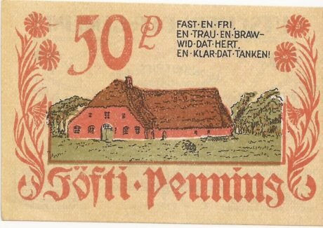 Реверс банкноты 50 fenigów (Niemcy)