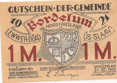 Аверс банкноты 100 fenigów (Niemcy) 1921