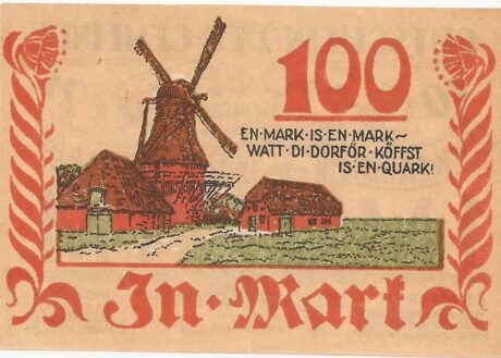 Реверс банкноты 100 fenigów (Niemcy) 1921