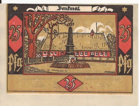 Реверс банкноты 25 fenigów (Niemcy) 1921