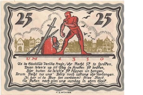 Реверс банкноты 25 fenigów (Niemcy)