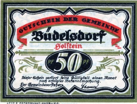 Аверс банкноты 50 пфеннигов (Германия) 1921 года