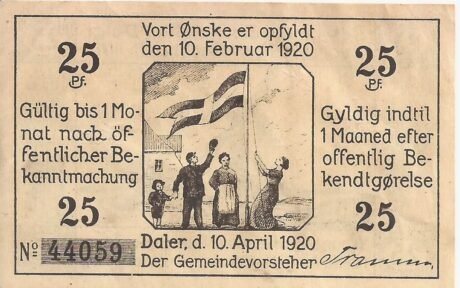 Аверс банкноты 25 fenigów (Niemcy) 1920