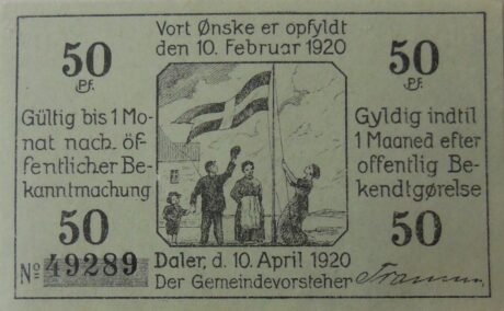 Аверс банкноты 50 fenigów (Niemcy) 1920