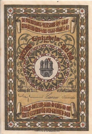 Аверс банкноты 50 fenigów Ykernborg (Niemcy)