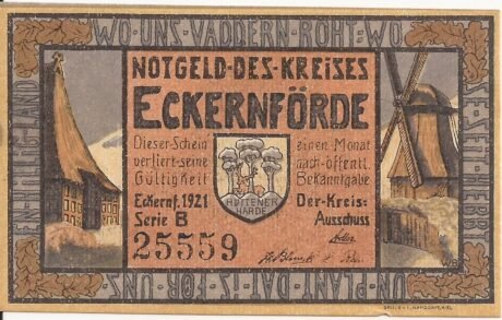 Аверс банкноты 50 fenigów (Niemcy) 1921