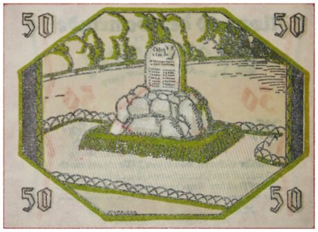 Реверс банкноты 50 fenigów (Niemcy)