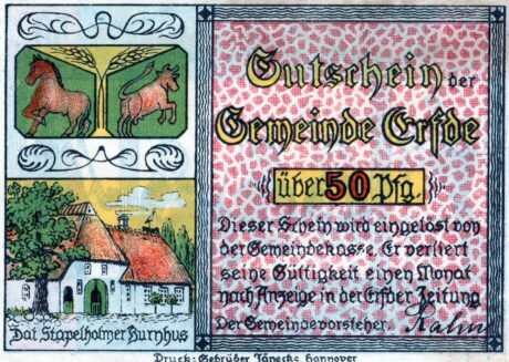 Аверс банкноты 50 fenigów (Niemcy) 1921