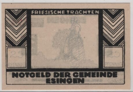 Реверс банкноты 25 fenigów (Niemcy)