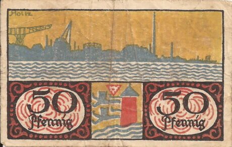 Реверс банкноты 50 fenigów (Niemcy) 1919