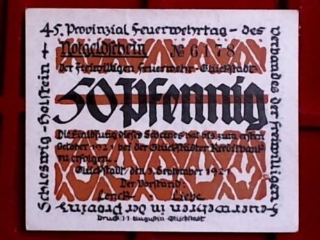 Аверс банкноты 50 fenigów Freiwillige Feuerwehr (Niemcy) 1921