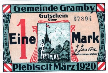 Аверс банкноты 1 marka (Niemcy) 1920