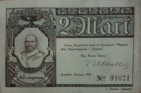 Аверс банкноты 2 марки (Германия) 1920 года