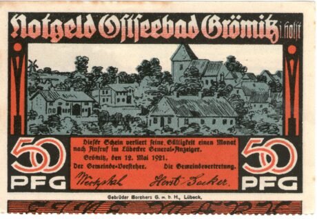 Аверс банкноты 50 fenigów (Niemcy) 1921