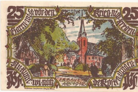 Реверс банкноты 25 fenigów (Niemcy) 1921