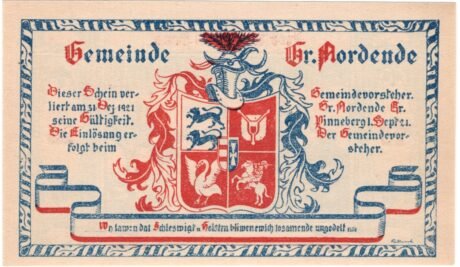 Аверс банкноты 25 fenigów (Niemcy) 1921