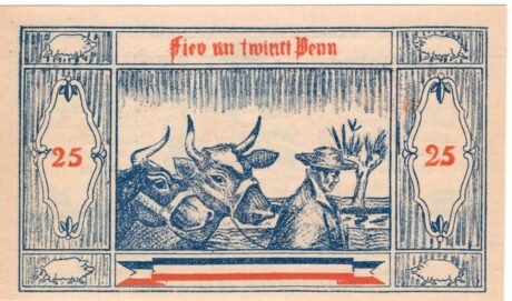 Реверс банкноты 25 fenigów (Niemcy) 1921
