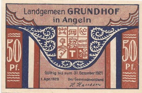 Аверс банкноты 50 fenigów (Niemcy) 1920