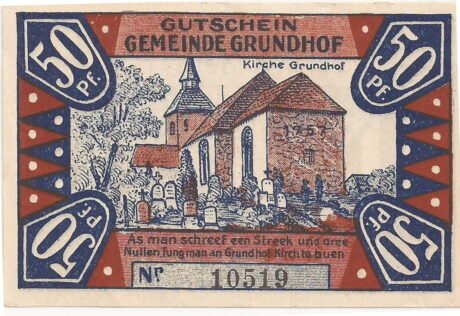 Реверс банкноты 50 fenigów (Niemcy) 1920