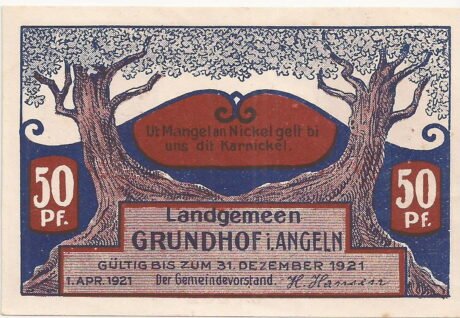 Аверс банкноты 50 fenigów (Niemcy) 1920