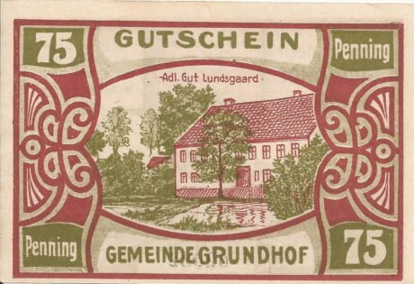 Реверс банкноты 75 fenigów (Niemcy) 1921