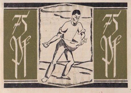 Реверс банкноты 75 fenigów (Niemcy) 1921