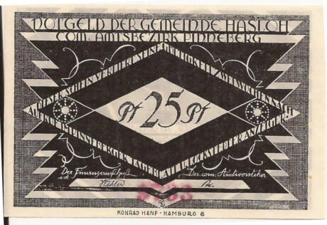 Аверс банкноты 25 fenigów (Niemcy)
