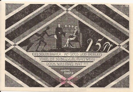 Реверс банкноты 25 fenigów (Niemcy)