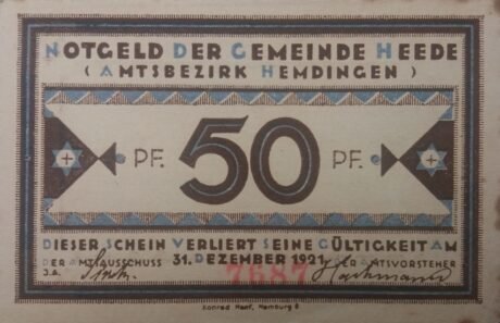 Аверс банкноты 50 fenigów (Niemcy) 1921