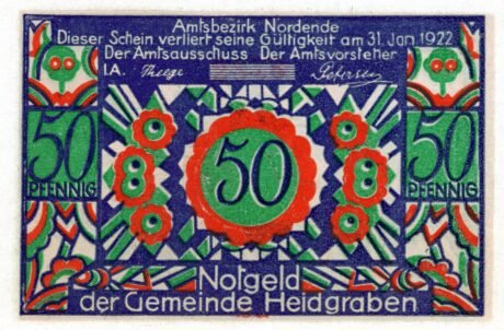 Аверс банкноты 50 fenigów (Niemcy) 1921