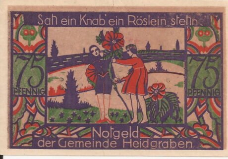 Реверс банкноты 75 fenigów (Niemcy)