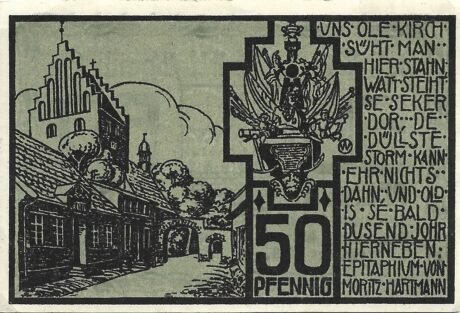 Реверс банкноты 50 fenigów (Niemcy)