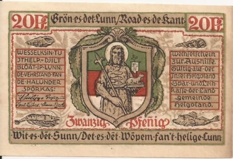 Аверс банкноты 20 fenigów (Niemcy) 1921