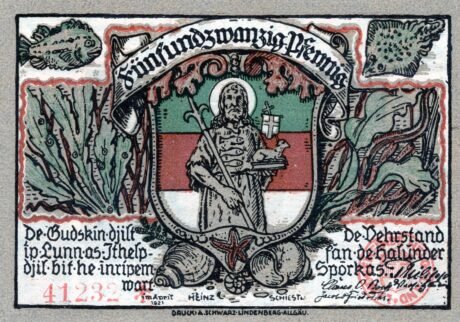 Аверс банкноты 25 fenigów (Niemcy) 1921