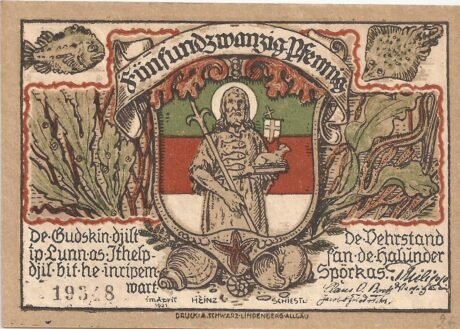 Аверс банкноты 25 fenigów (Niemcy) 1921