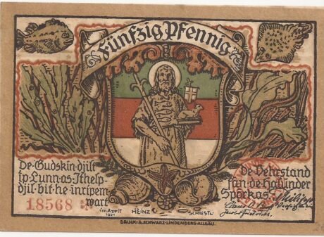 Аверс банкноты 50 fenigów (Niemcy) 1921