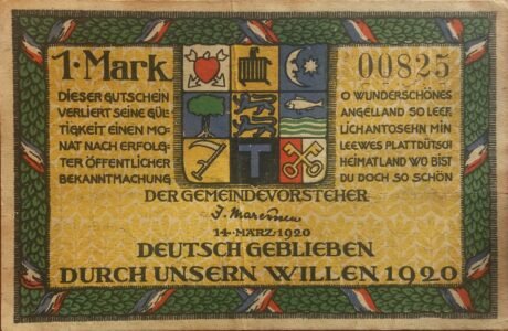 Аверс банкноты 1 marka (Niemcy) 1920