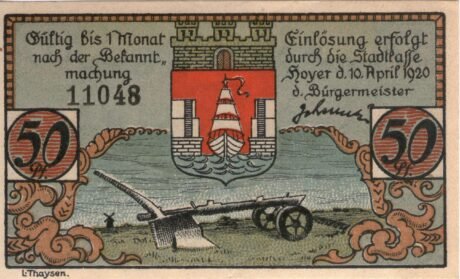 Аверс банкноты 50 fenigów (Niemcy) 1920