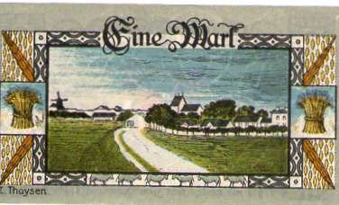 Реверс банкноты 1 марка (Германия) 1920 года