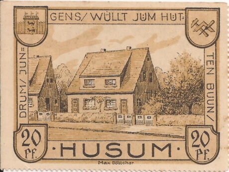 Реверс банкноты 20 fenigów Kleinsiedlung Nordmark (Niemcy) 1920