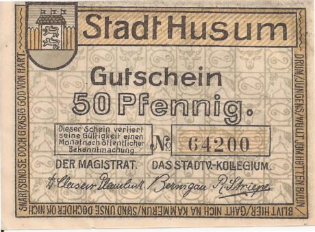 Аверс банкноты 50 fenigów (Niemcy) 1920