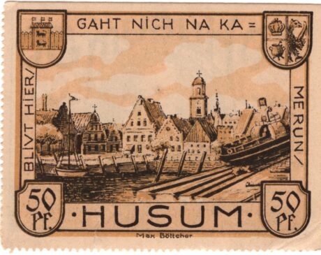 Реверс банкноты 50 fenigów Kleinsiedlung Nordmark (Niemcy) 1921